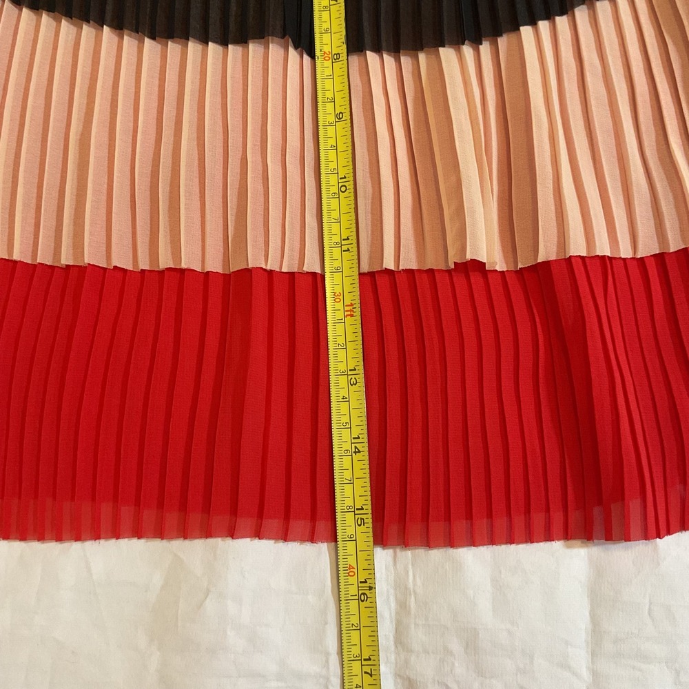 Patterson J. Kincaid Pleated Cami Top Small Shoulder Tie Retro Swing Colorblock - Picture 15 of 16